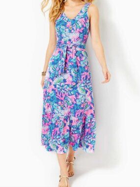 Lilly Pulitzer NWOT Madsen V-neck Midi Dress Size Medium